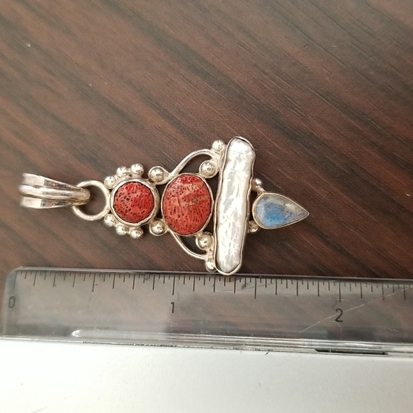 Pendant Semi Precious stones with pearl - Picture 4 of 6